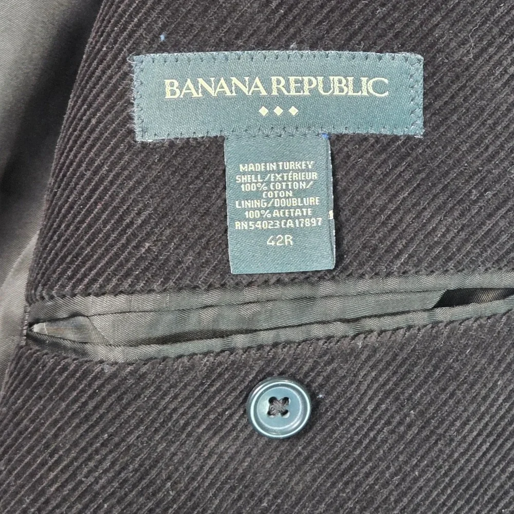 Banana Republic Blazer Mens 42R Brown Excellent Corduroy 3-Button Sport Coat